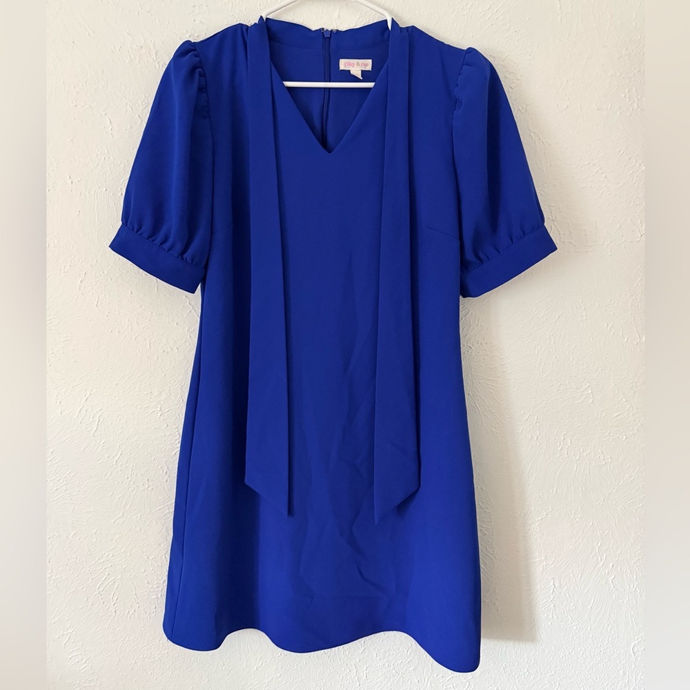 Riley & Rae Royal Blue V-Neck Dress